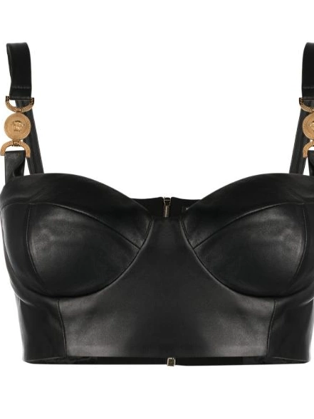 Affordable Versace '95 leather bustier top Women Medusa 0822